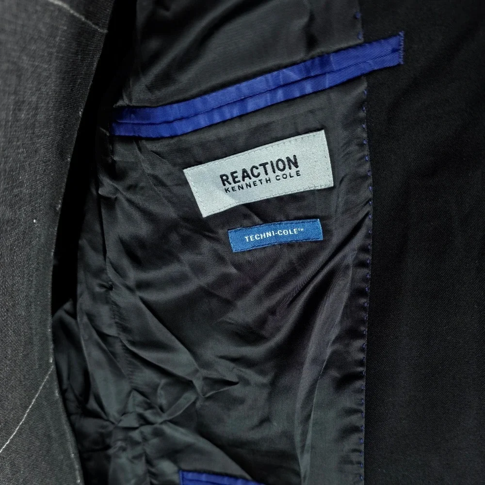 Kenneth Cole Reaction Sport Coat Mens 38S Black Techni-Cole Blazer Suit Jacket‎